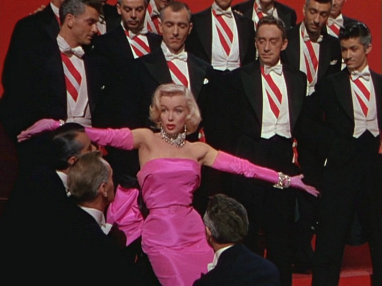 Marilyn Monroe in a pink gown from Gentlemen Prefer Blondes, 1953