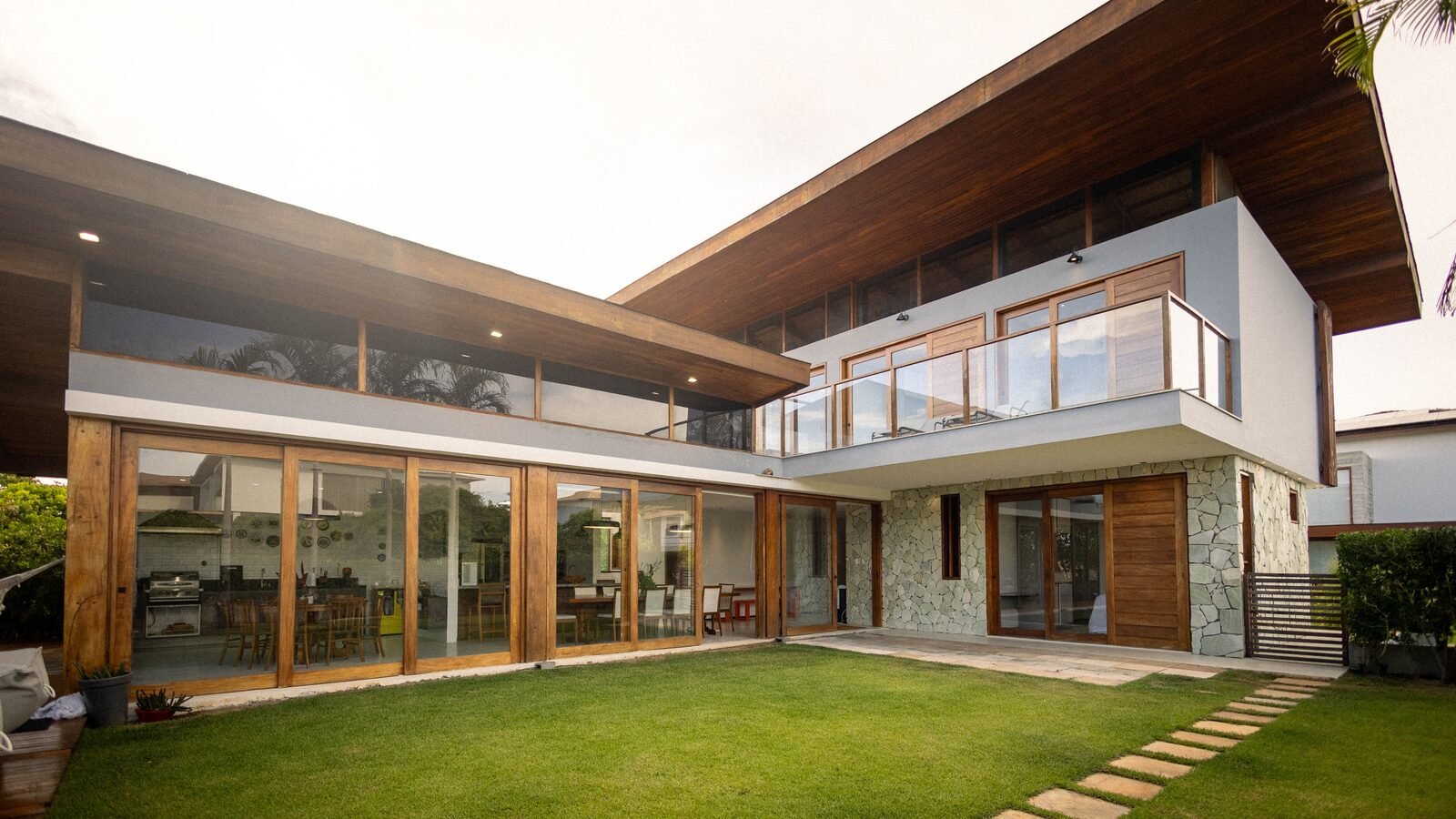 Illustrative modern estate exterior, not Timothée Chalamet's actual residence