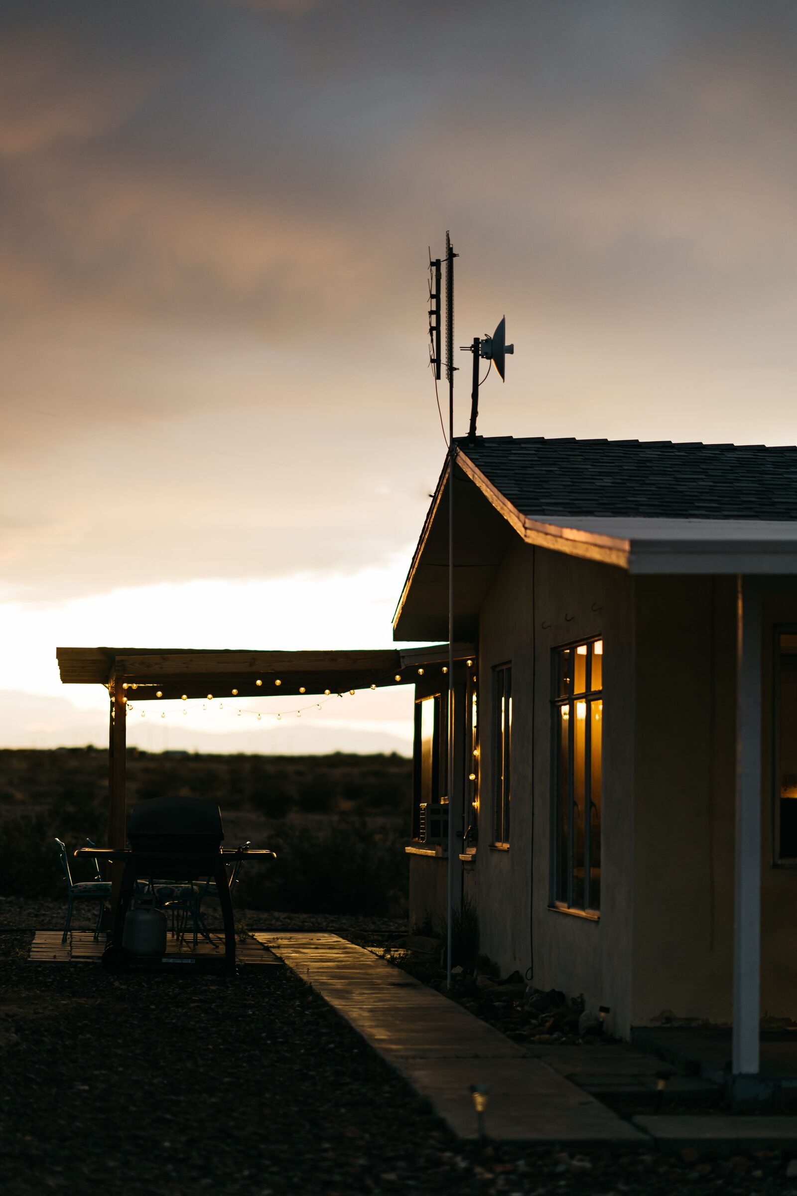Illustrative modest house exterior, not Anya Taylor-Joy's actual residence
