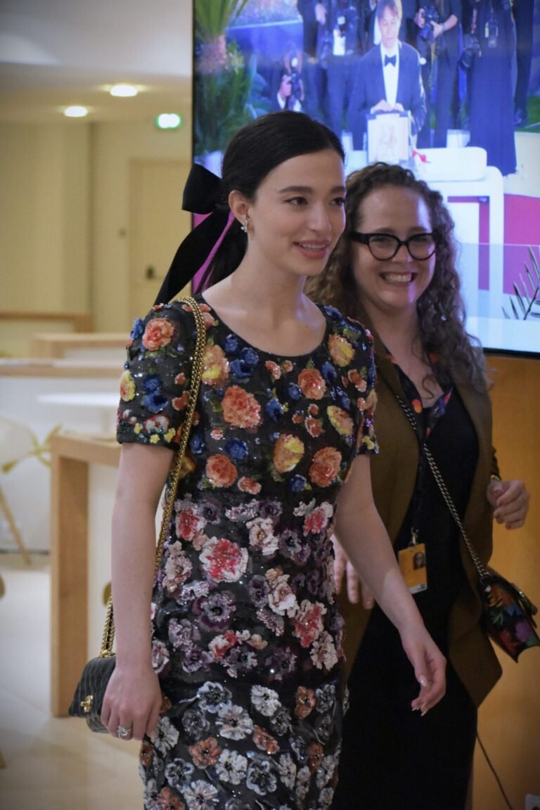 Mikey Madison, lead actress of Anora, at the 2024 Cannes Film Festival closing ceremony
