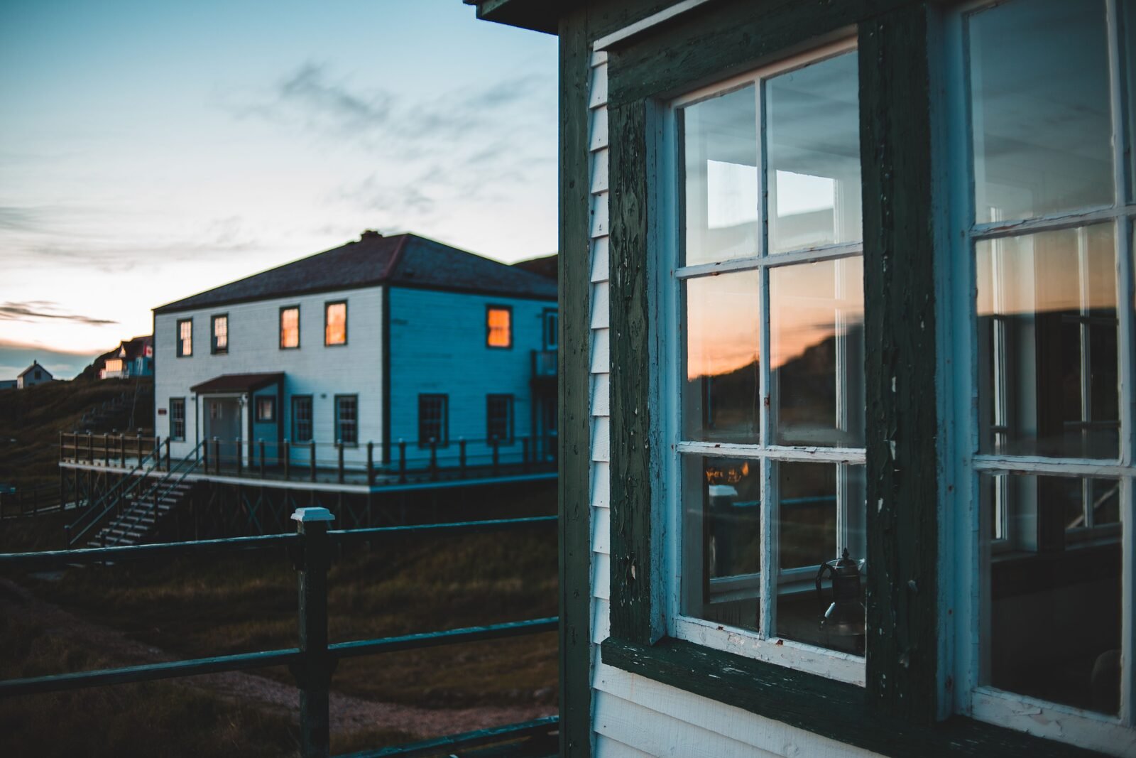 Illustrative house exterior at dusk, not Mia Goth's actual residence