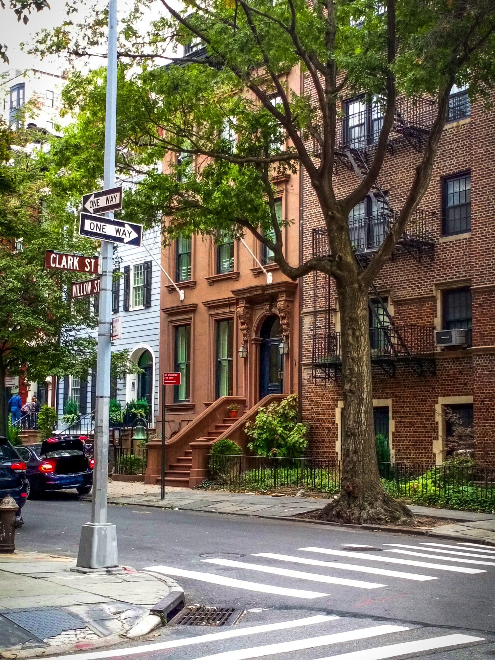 Illustrative Brooklyn brownstone street, not Hugh Jackman's actual residence